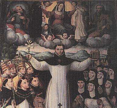 Tabla fechada en 1564 que recoge la escena de Sto. Domingo, protector de la orden