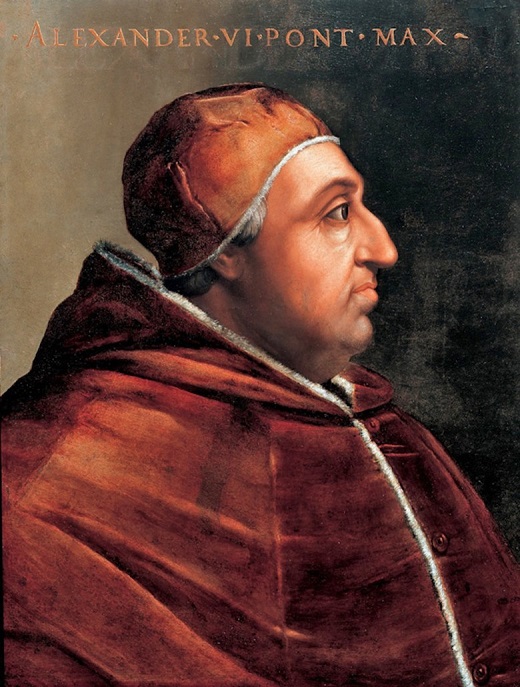 Alejandro VI (1492-1503) dictó en 1493 varias bulas que legitimaban el dominio español en América. Museo dl Vaticano. Roma