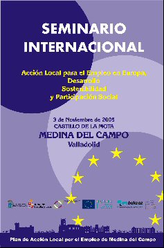Cartel que acogerá en noviembre un Seminario Internacional sobre Planes de Empleo.