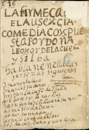 Primera página del manuscrito La firmeza en el ausencia