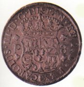 Real de a ocho del reinado de Carlos III, acuñado a Guatemala, Gabinet Numismátic de Catalunya, Barcelona