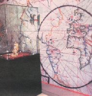 Otro de los mapas de la exposición sobre Colón