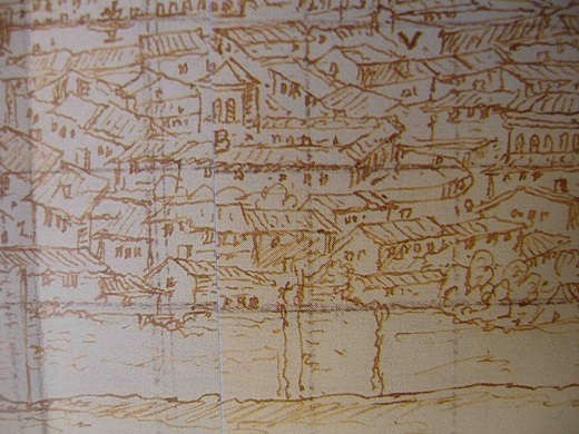 Planos del Hospital de la Piedad y San Antonio Abad, o del Obispo Barrientos - de Anton van den Wyngaerde en su visita a Medina del Campo en 1565e