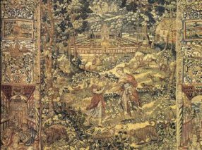 Tapiz con escenas bblicas, 1550 - 1570, Taller de Bruselas. Lana y seda, 336x254 cm. Coleccin Central Hispano - Madrid