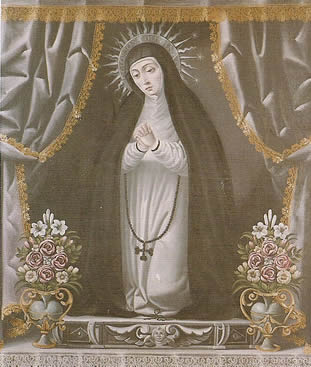 Virgen de la Soledad (Virgen de la Paloma) Anónimo castellano. Siglo XVIII. Óleo sobre lienzo 122x100 cm. Convento de San José (MM. Carmelitas Descalzas) Medina del Campo
