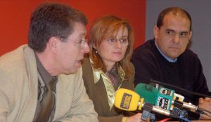 Jorge Flix Alonso, Ana Vzquez y Alfredo Losada, en una rueda de prensa anterior. / EL NORTE