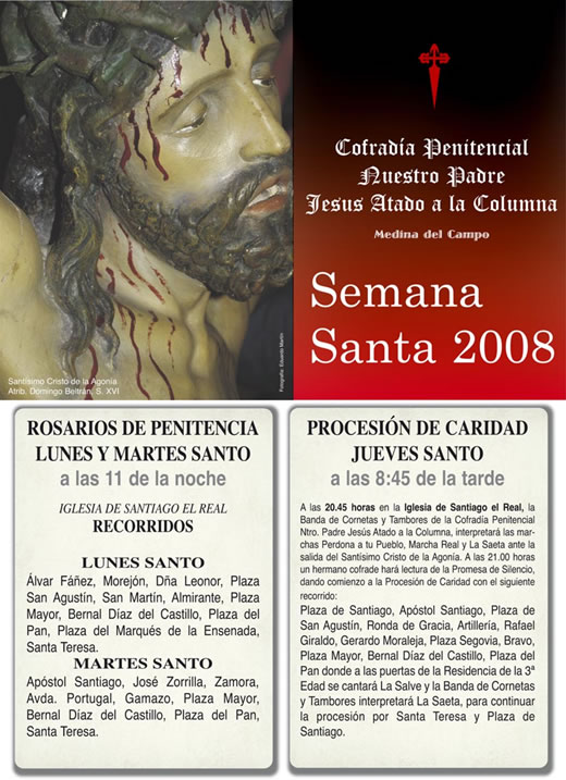 Cartel anunciador de la Semana Santa de la Cofradía Nuestro Padre Jesús Atado a la Columna - 2008 