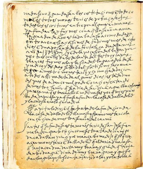 El capítulo 29 del libro, que recoge todos los manuscritos de la Santa / Fundación de Valladolid