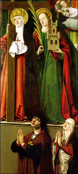 Los Reyes Católicos con santa Elena y santa Bárbara, del Maestro