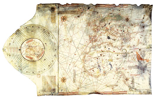 Carta náutica atribuida a Cristóbal Colón. Foto: Biblioteca Nacional de París