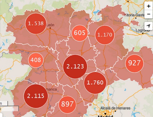 El mapa del coronavirus en Castilla y León