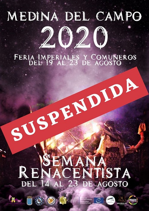 Cartel suspensión de la Feria Renacentista 2020 en Medina del Campo
