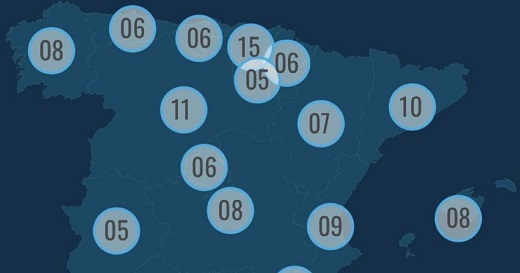 Un mapa señala el número de ayudas con las que cuenta cada comunidad autónoma / Cadena Ser