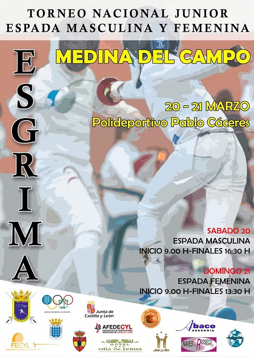Cartel Torneo Nacional Junior espada masculina y femenina en Medina del Campo