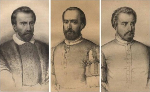 Retrato de Padilla, Bravo y Maldonado dbujados en el siglo XIX / Biblioteca Nacional