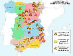 Mapa de las Comunidades de Castilla