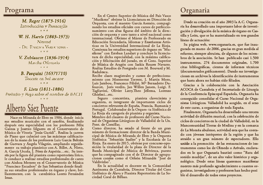 Nueve conciertos de Órgano dn la Mancomunidad Tierras de Medina del Campo. 13er Ciclo de juio a octubre 2021..(REGRESAMOS)