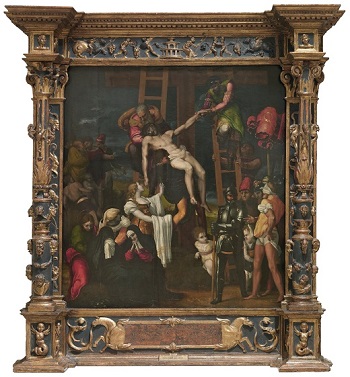 El Descendimiento de la Cruz. 1547. Óleo sobre tabla, 141 x 128 cm. Sala 049
El “Retablo de Pincel" del Descendimiento, de Pedro Machica, del museo del Prado