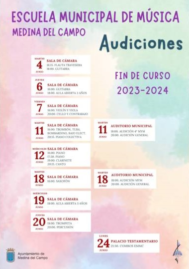 Audiciones de fin de curso de la Escuela Municipal de Música de Medina del Campo.