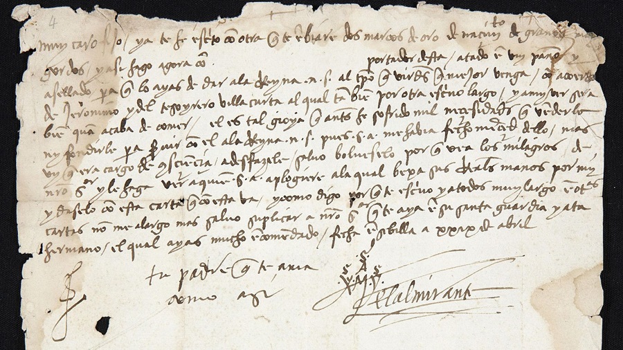 Carta de Cristóbal Colón a su hijo Diego, de 1498.