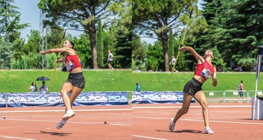 Andrea de Castro lanzando la jabalina // Foto Facebook del Atletismo Castillo De La Mota