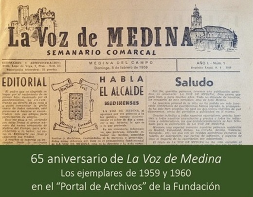 Primera portada de La Voz de Medina - 8 de febrero de 1959