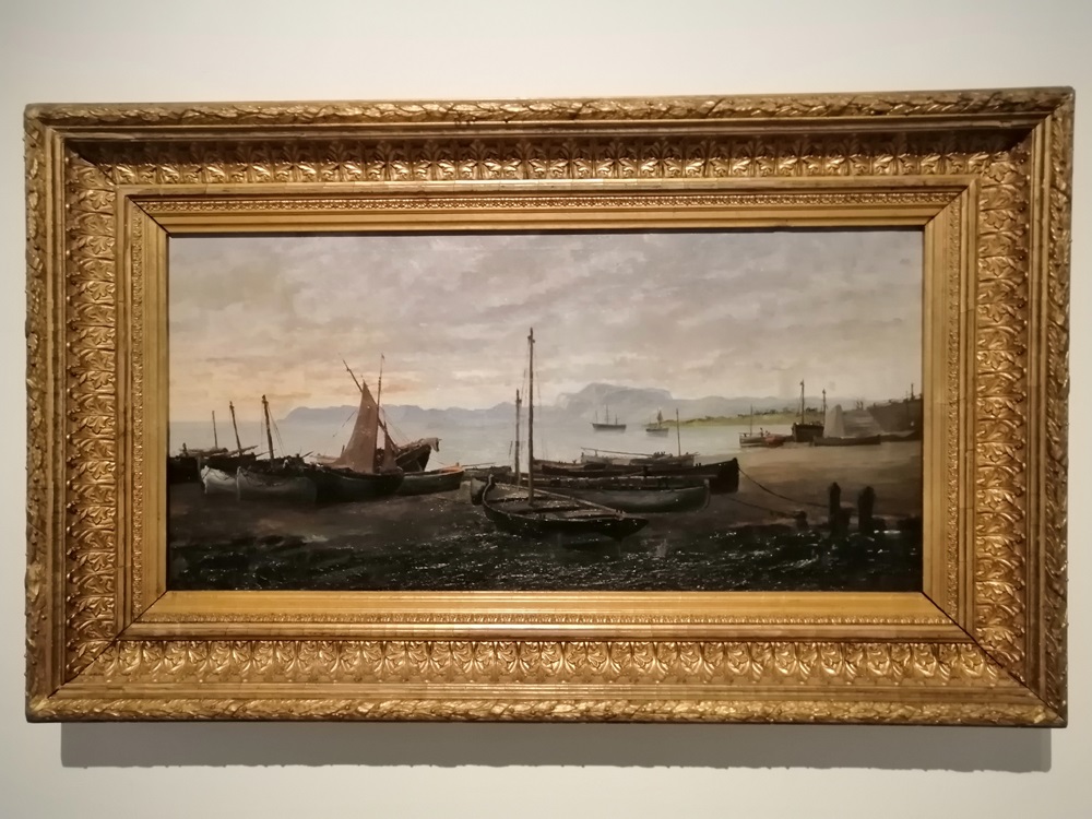 MARIANO LA FUENTE CORTIJO. (1856 -1916), "LA TARDE", ÓLEO SOBRE LIENZO / 32 x 67 cm. ( REGRESAMOS )