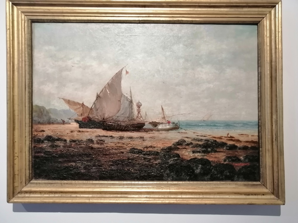 GUSTABO LÓPEZ HASTOY. (1857 -1929), "LA BALIZA DE LIENCRES", ÓLEO SOBRE LIENZO / 52 x 73 cm. (REGRESAMOS)