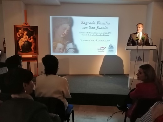 D. Antonio Sánchez del Barrio en la presentación de la obra destacada.