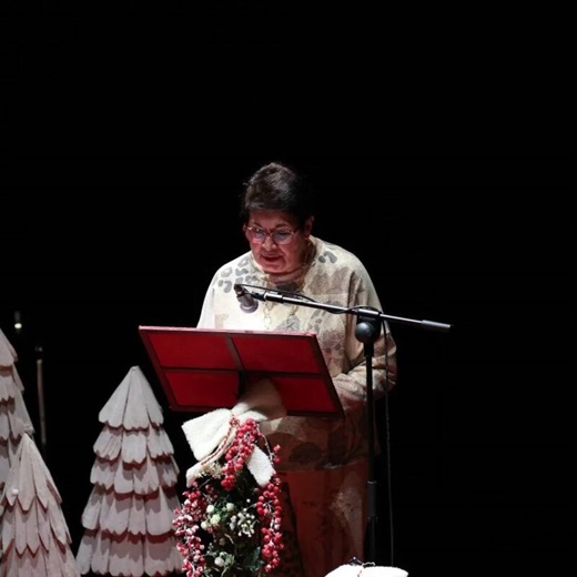 María Ángeles Rodríguez Vizcaíno pregonando la Navidad // Fuente: Ayto. Medina