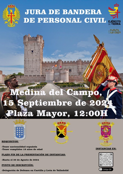 Jura de bandera en la Plaza Mayor de la Hispanidad de Medina del Campo.