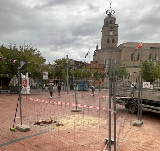 Obras en la Plaza Mayor de la Hispanidad // Foto: Andrea Merino