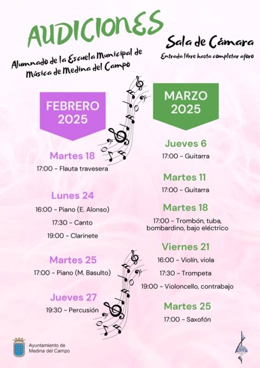 Cartel calendario audiciones.