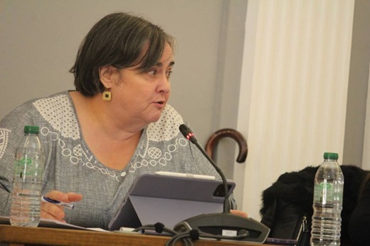 María Jesús Vázquez en el pleno extraordinario // Paula de la Fuente