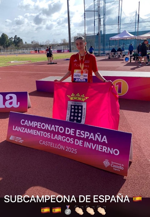 Andrea de Castro subcampeona de España y record de CYL de jabalina sub 16