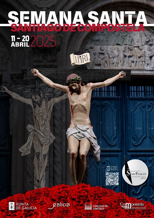 Cristo superpuesto, cartel de la Semana Santa de Santiago de Compostela.