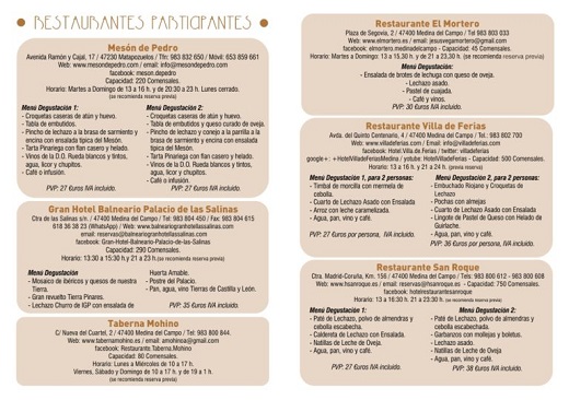 VIII Jornadas Gastronómicas El Lechazo de la Tierra de Medina del Campo.