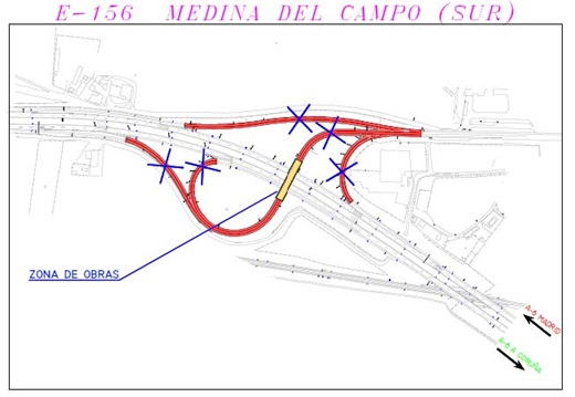Transportes inicia la rehabilitación del puente sobre la A-6 en Medina del Campo