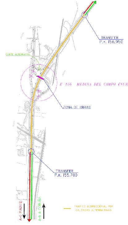 Transportes inicia la rehabilitación del puente sobre la A-6 en Medina del Campo