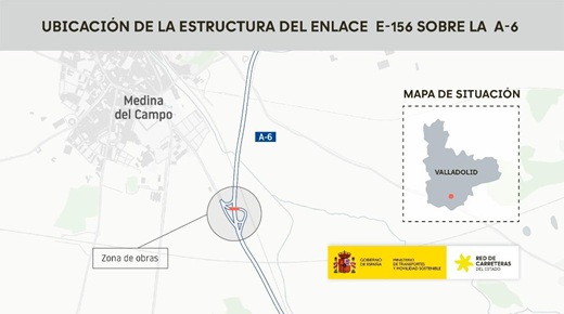 Transportes inicia la rehabilitación del puente sobre la A-6 en Medina del Campo