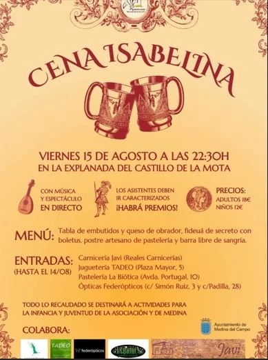 Cartel de la Cena Isabelina // Fuente: RR. SS de la Semana Renacentista de Medina del Campo 