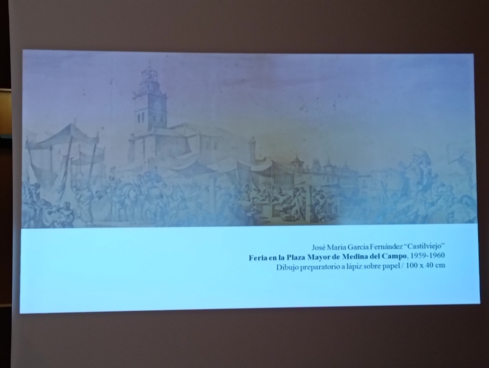 Presentación del cuadro “Feria en la Plaza Mayor de Medina del Campo”, de José Ma García “Castilviejo”, prestado por la Cámara de Comercio de Valladolid, y su dibujo preparatorio donado recientemente a nuestro museo. ( REGRESAMOS ) Presentación del cuadro “Feria en la Plaza Mayor de Medina del Campo”, de José Ma García “Castilviejo”, prestado por la Cámara de Comercio de Valladolid, y su dibujo preparatorio donado recientemente a nuestro museo. ( REGRESAMOS )