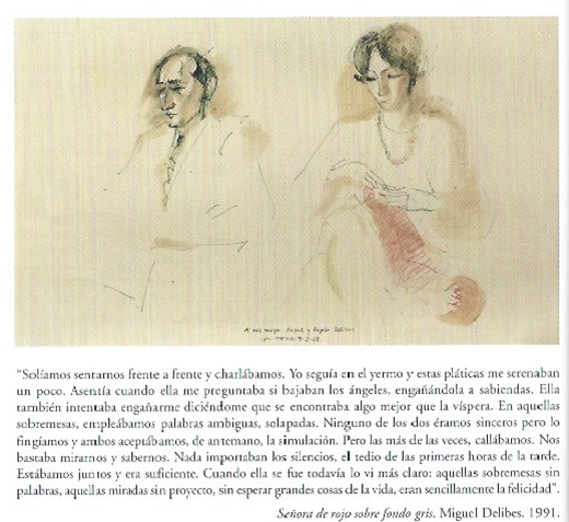 Fondo gris sobre señora de rojo Fondo gris sobre señora de rojo