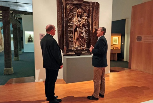 Don Rodolfo, párroco de la Colegiata de San Antolín y Antonio Sánchez del Barrio, director de la Fundación Museo de las Ferias