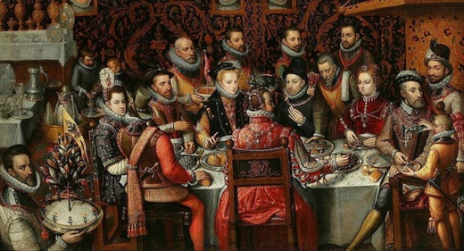 'El banquete de los monarcas', cuadro realizado en torno a 1579 por Alonso Sánchez Coello.