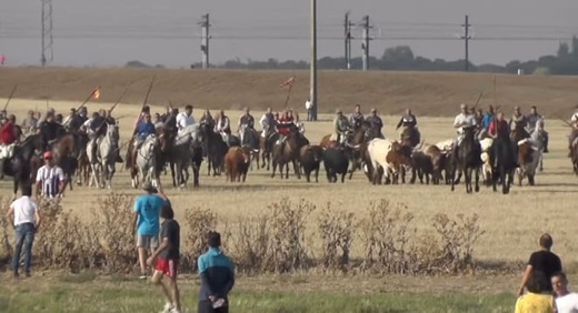 Imagen del primer encierro tradicional filmada por TM9